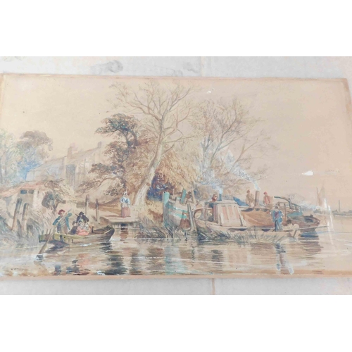 648 - Framed watercolour, possibly by Samuel Bough - unsigned, as seen/damaged