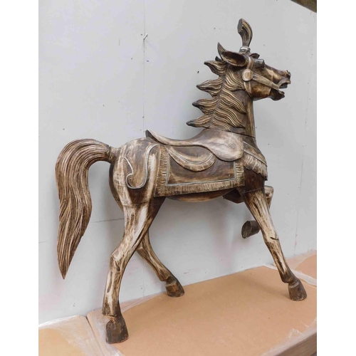 657 - Large wooden 'carousel style' horse - approx. 52