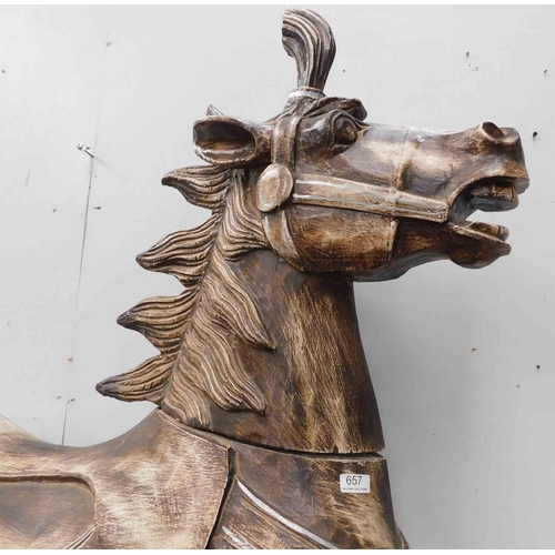 657 - Large wooden 'carousel style' horse - approx. 52