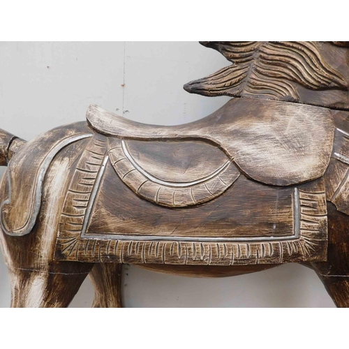 657 - Large wooden 'carousel style' horse - approx. 52