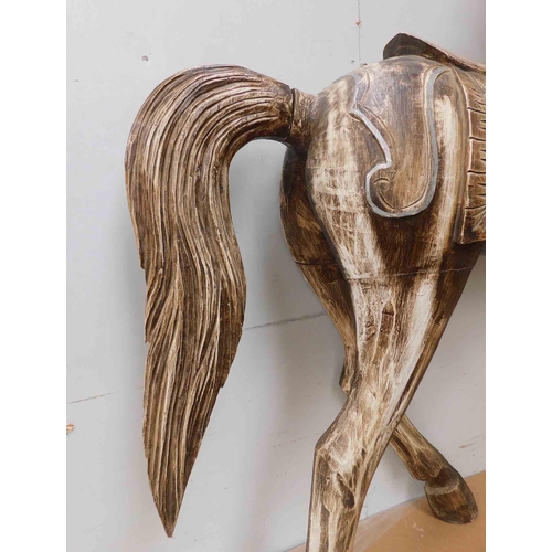 657 - Large wooden 'carousel style' horse - approx. 52