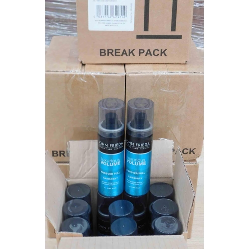 682 - 6x Boxes of John Freida 'Forever Full' hairspray (12 per box)