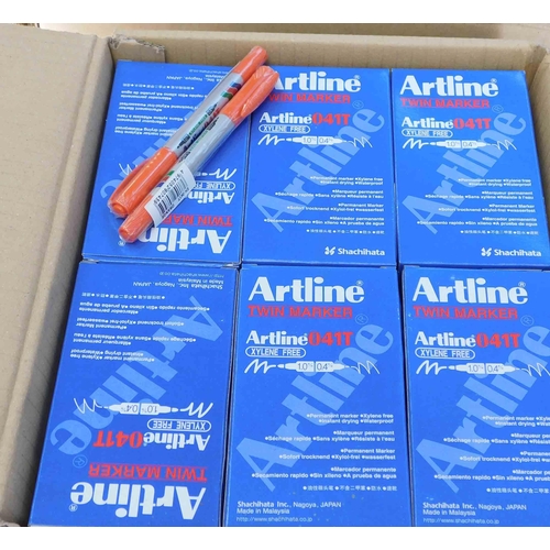 701 - Full box of Artline twin marker sets - 48 packs of 12