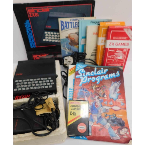 709 - Vintage Sinclair ZX81 personal computer with accessories and booklets