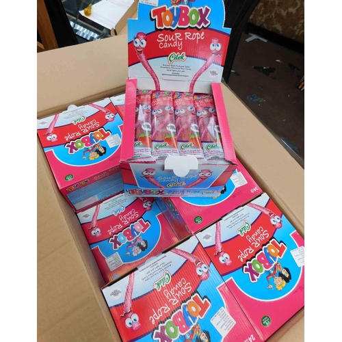 719 - Full box of sour rope candy sweets - 12x boxes of 24x per pack