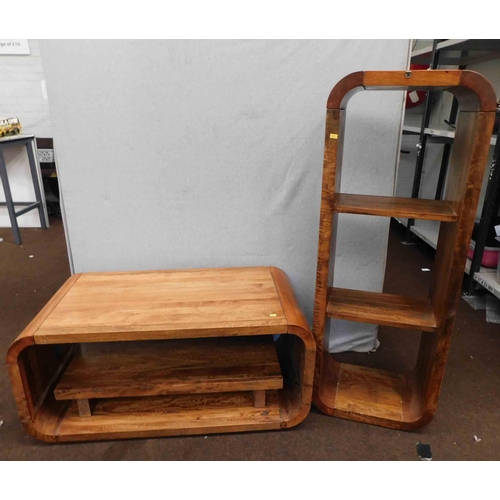 737 - Solid wooden TV unit and shelving unit