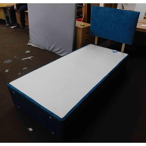 765 - Single divan bed base and headboard