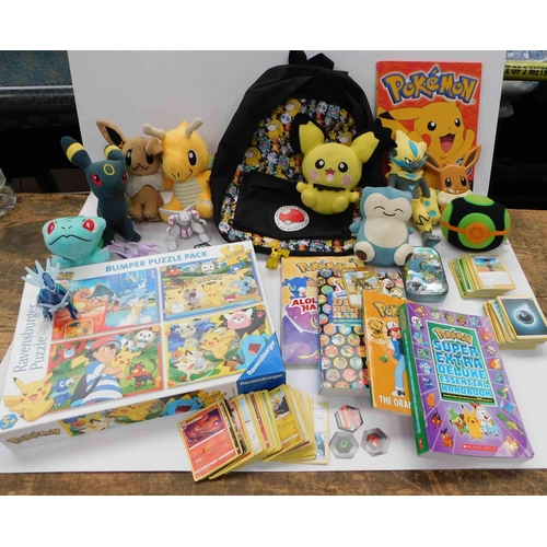 86 - Pokémon collection including - cards, handbooks, jigsaws & soft toys