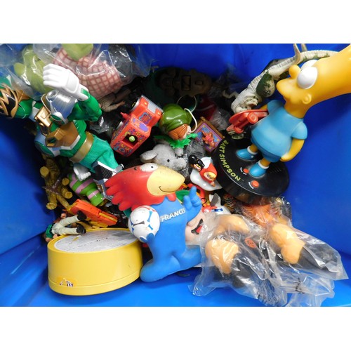 546 - Box of mixed toys incl. Sega gun, Simpsons etc.