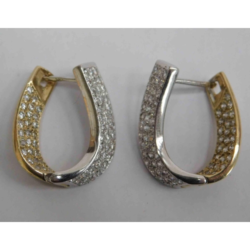 102 - 14ct gold - Two tone earrings