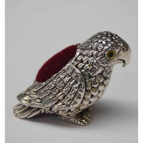 113 - Silver - Parrot pin cushion