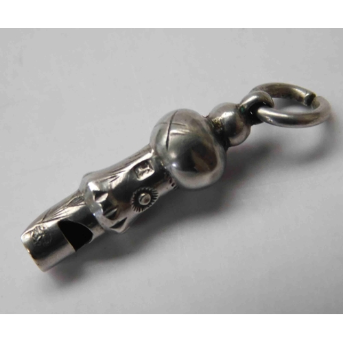 125 - Antique novelty - silver whistle