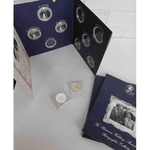 209 - Three - Platinum Wedding booklets - two empty, one with three coins present & two restrikes with COA... 