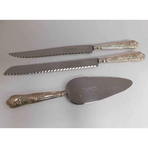 214 - Two - Silver hallmarked knives & cake slice