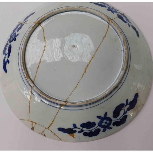 28 - Two - Imari pattern chargers, one repaired