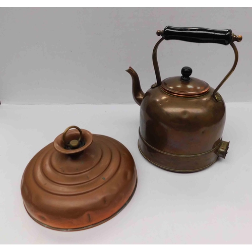 29 - Copper kettle & bed warmer