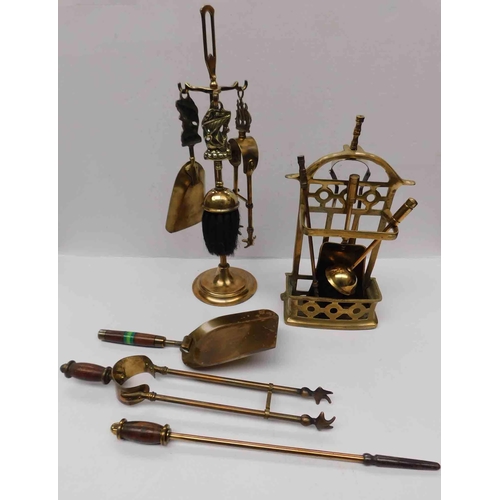 30 - Three - Brass companion sets