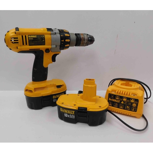 504 - Dewalt cordless drill, 2x batteries and charger - unchecked