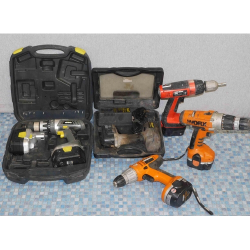 519 - Selection of cordless drills-unchecked