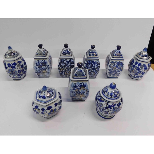 54 - Blue & white - ceramic ginger jars