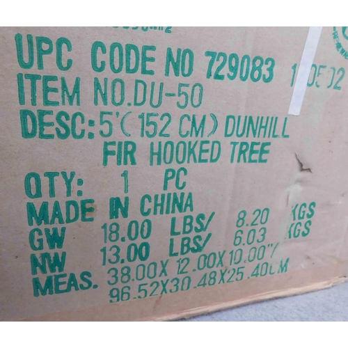 540 - Boxed fir hooked artificial Christmas tree - unchecked