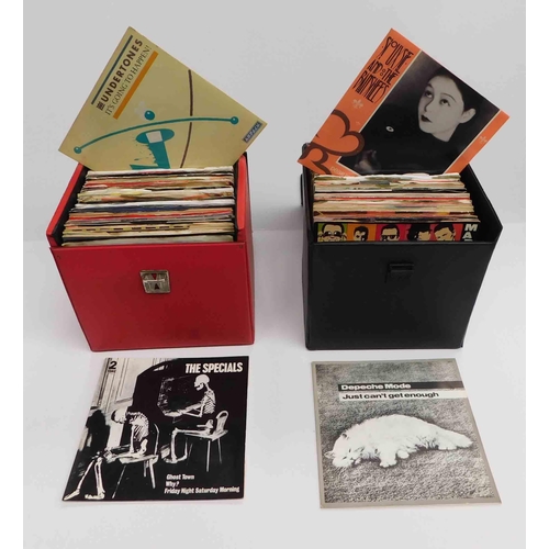 61A - Two - cases of mixed vinyl singles - including The Specials, Depeche Mode & The Undertones