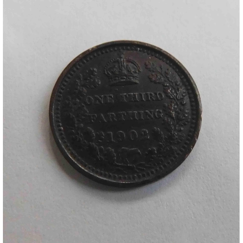 83 - 1902 dated - Third of a farthing coin