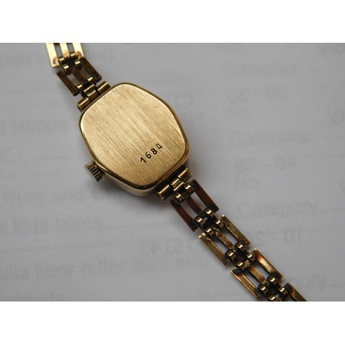 98 - 375 Gold - ladies cocktail watch & three rolled gold watches