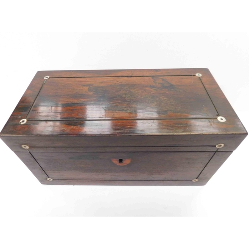 172A - Rosewood & mother of pearl tea caddy