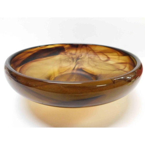 211 - Art deco amber cloud glass bowl