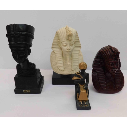 29 - 3x Egyptian busts + 1 other