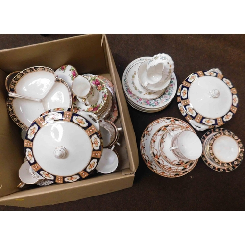 38 - Mixed crockery incl. Royal Albert, Royal Doulton and 2x turines...