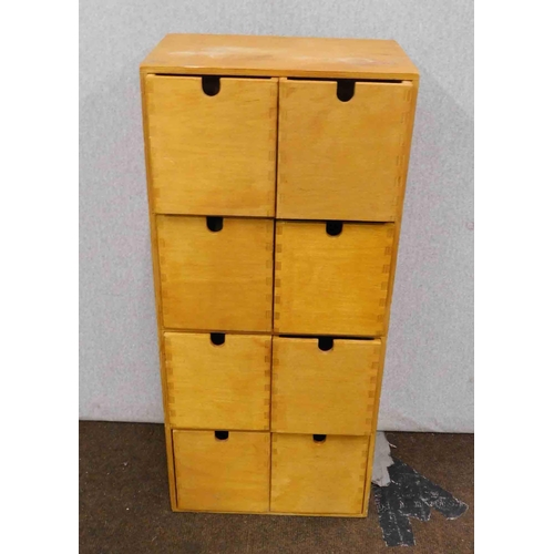 536 - Eight drawer storage unit - 30cm x 68cm x 20cm deep