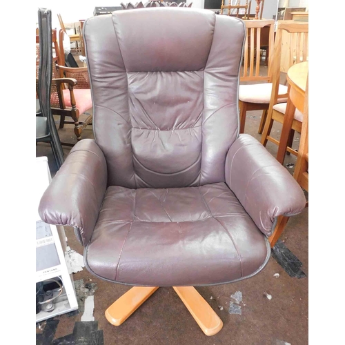 553 - Leather swivel chair