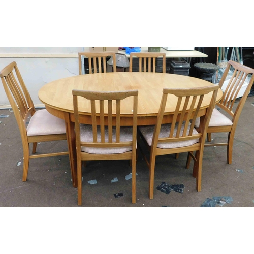 559 - Mid century William Lawrence extending table + 6 chairs