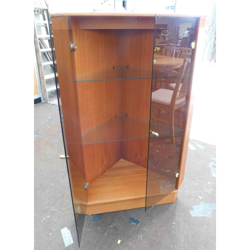 623 - Mid-century teak glass fronted display cabinet