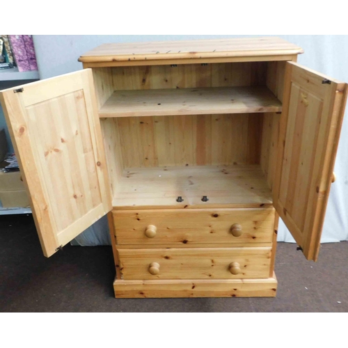 784 - 2 Door 2 drawer solid pine cupboard