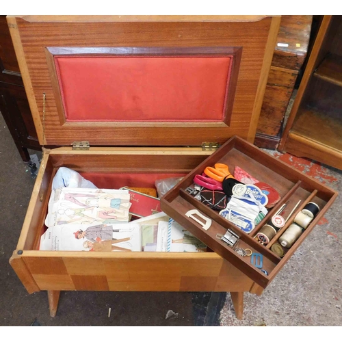 795A - Mid century sewing cabinet with contents