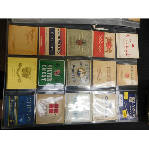 193 - Vintage cigarette packets + box of mixed cards