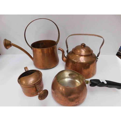 281 - Mixed - copper kettle pans & watering cans