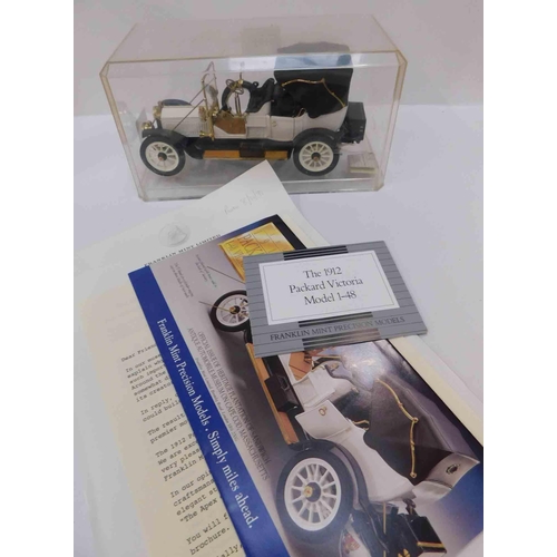 283 - Franklin mint - 1912 Packard Victoria with certificate, case & original label