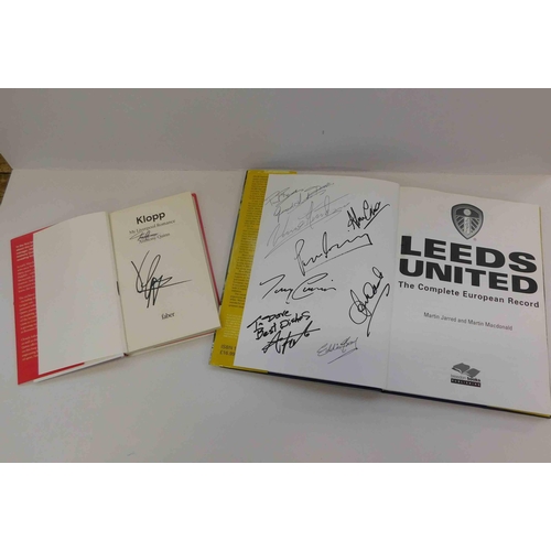 287 - Two - Signed books - Klopp My Liverpool romance & Leeds Utd - The complete European record