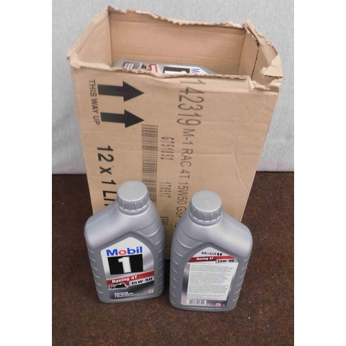 529 - 12x 1L Mobil racing 4T ISW-50 full synthetic 4 stroke motorcycle oil