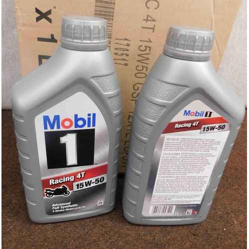 529 - 12x 1L Mobil racing 4T ISW-50 full synthetic 4 stroke motorcycle oil