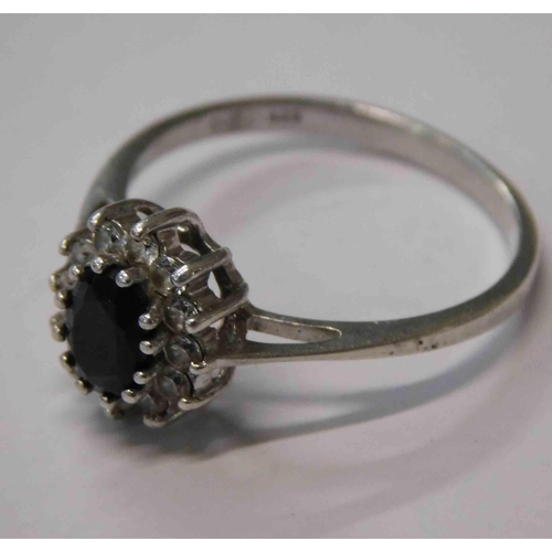 96 - 925 silver ring - set with mixed stones