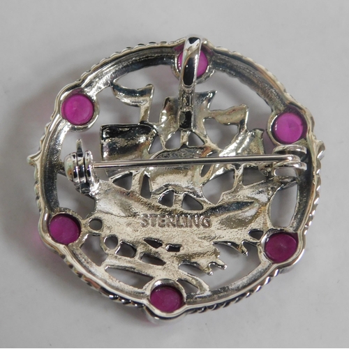 126 - Silver - Galleon brooch