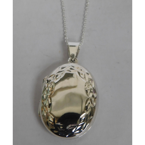 127 - Silver - locket on silver chain