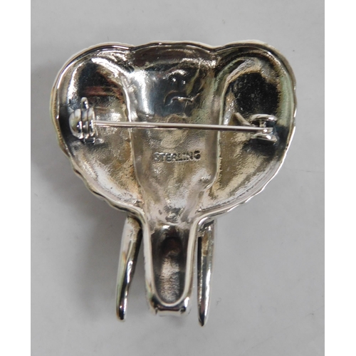 133 - Silver - elephant brooch