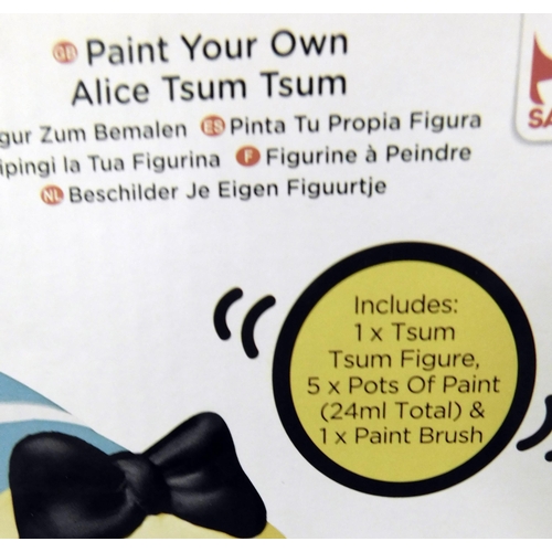 399 - Box of 12x new Disney 'paint your own' Alice Tsum Tsum figures