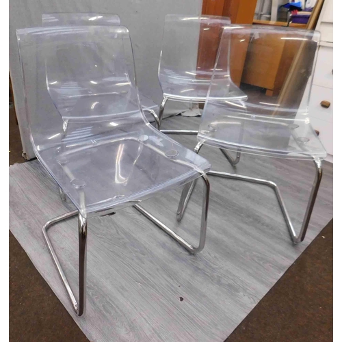 559 - 4x Clear Perspex dining chairs